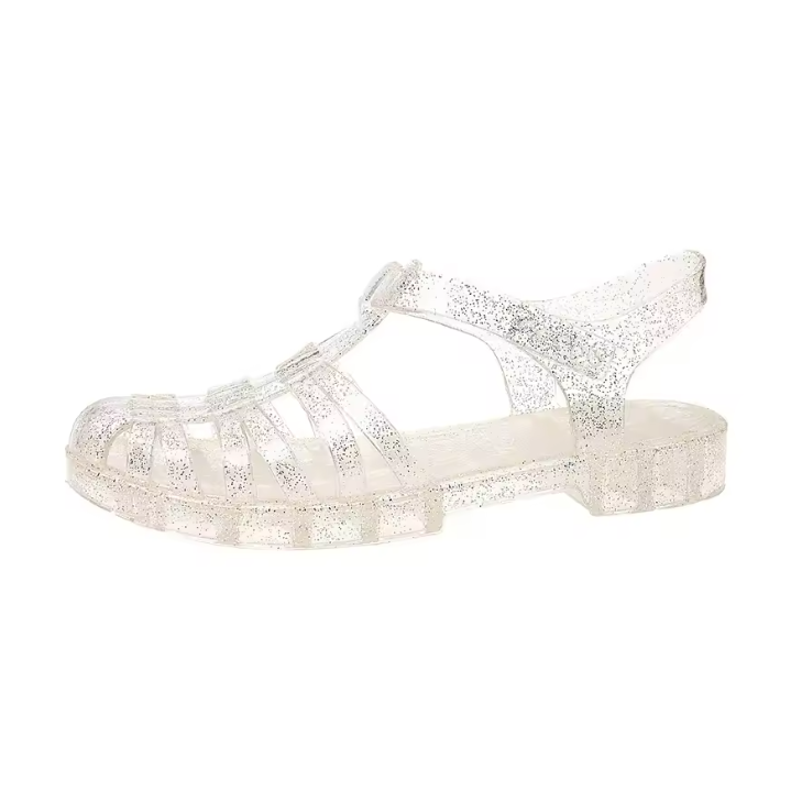 Clear 90s Clear Jelly Sandals | Retro Transparent Summer Shoes