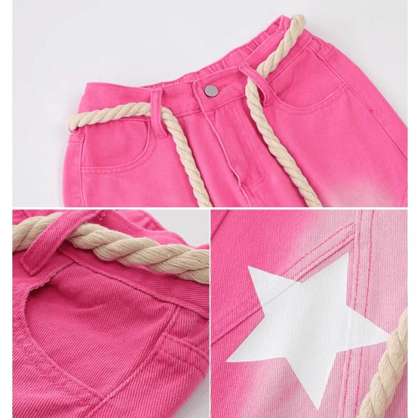 Y2K Pink Blush Jeans - All Things Rainbow