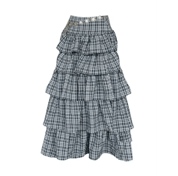 Long Plaid Y2K Skirt | Aesthetic Clothes