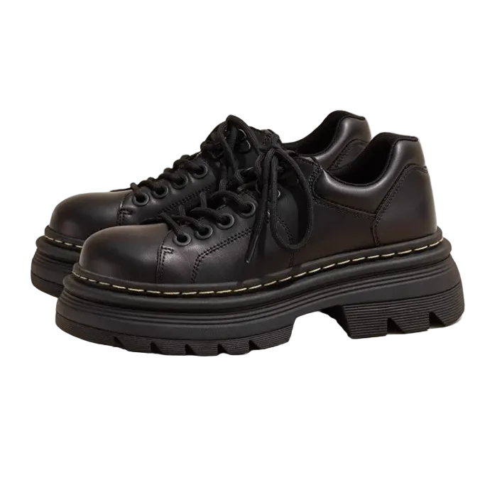 Pair of black leather shoes | Autumn London Derby Shoes | Aesthetic Shoes