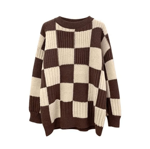 Oversized Checkered Sweater | Aesthetic Clothing