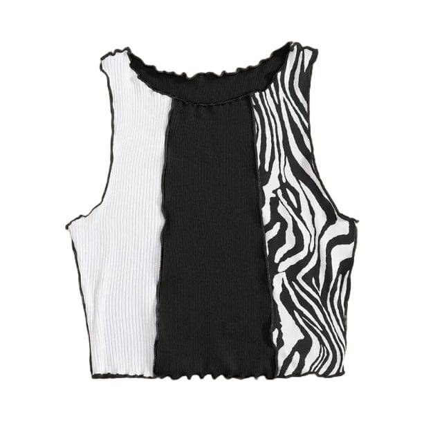 Y2K Zebra Crop Top - All Things Rainbow