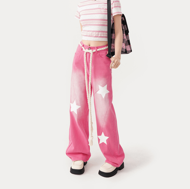 Y2K Pink Blush Jeans - All Things Rainbow