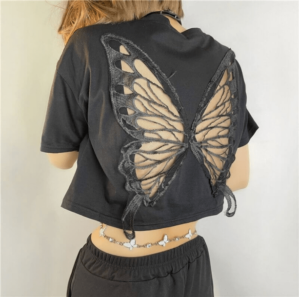 Open Back Butterfly T-Shirt | Aesthetic Clothes