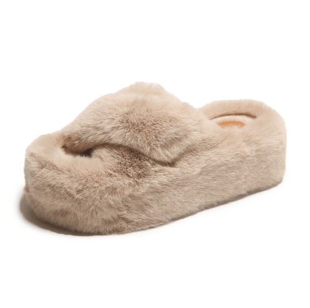 Plushy Platform Slippers - All Things Rainbow