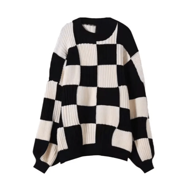 Oversized Checkered Sweater | Aesthetic Clothing