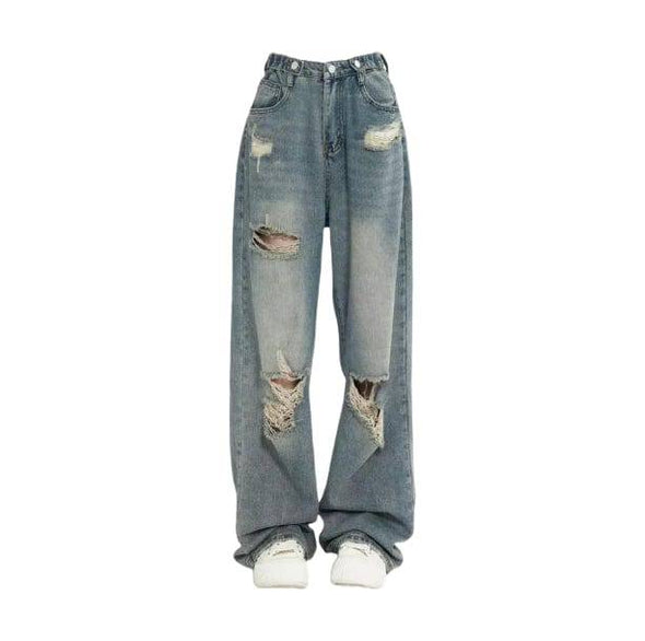 Distressed Boyfriend Jeans - All Things Rainbow