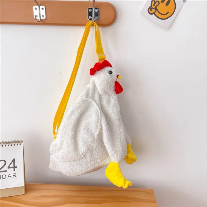 Cute Chicken Plush Bag – Kawaii Aesthetic Crossbody Purse for Girls, Soft Animal Handbag