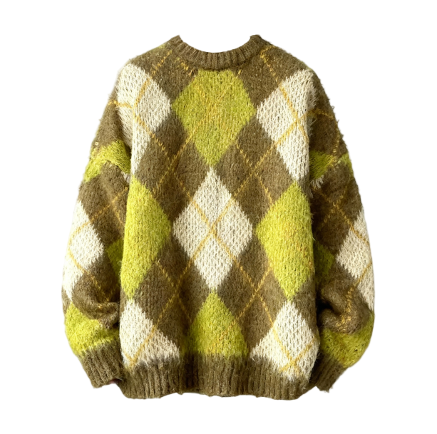 Green Plaid Preppy Sweater | Aesthetic Sweater