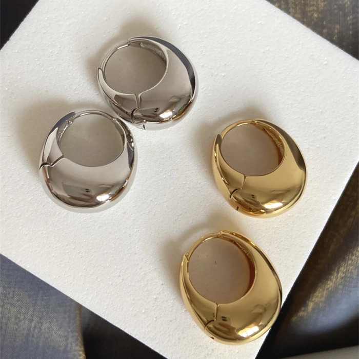 Clean Girl Chunky Gold Hoop Earrings – Minimalist Aesthetic Jewelry