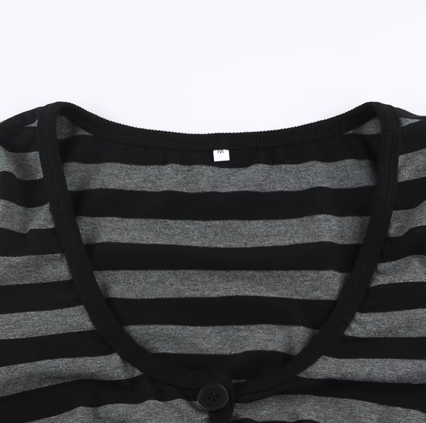 Long Sleeved Stripy Crop Top | Aesthetic Clothes