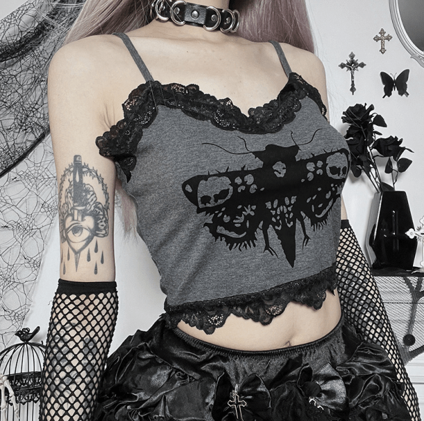 Death Moth Crop Top | Aesthetic Clothing