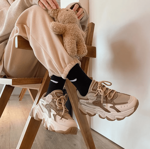 90's Khaki Sneakers - All Things Rainbow