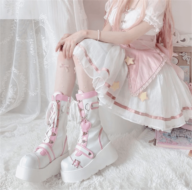 Kawaii Platform Boots - All Things Rainbow