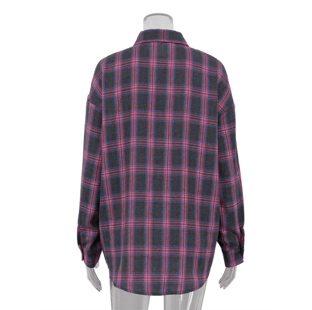 Oversized Pink Plaid Shirt - All Things Rainbow