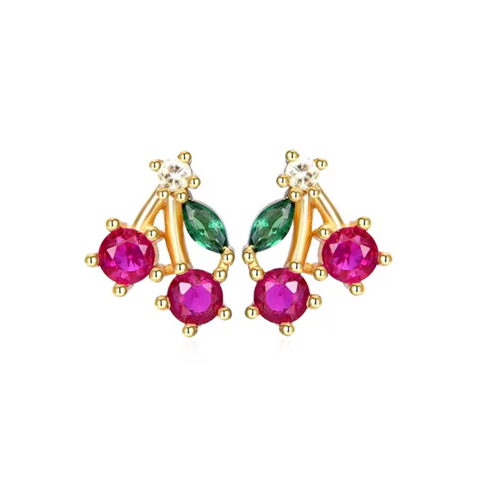 Aesthetic Pink Cherry Earrings – Soft Girl Jewelry