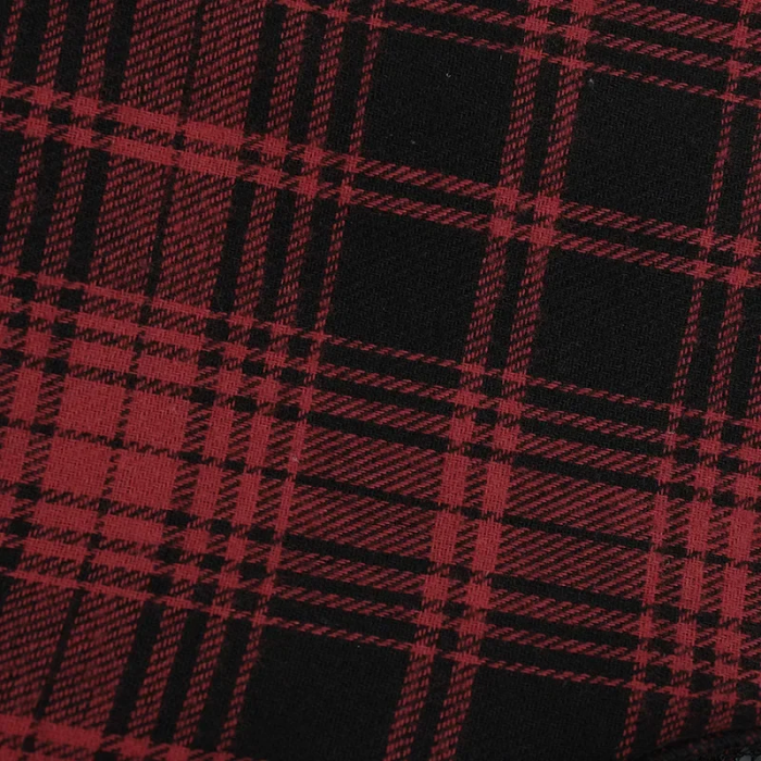 Close-up of red and black plaid fabric