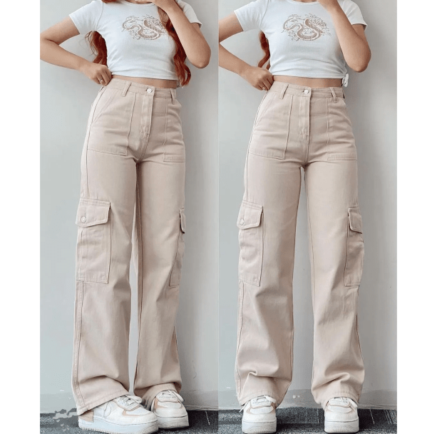 High Waist Cargo Pants - All Things Rainbow