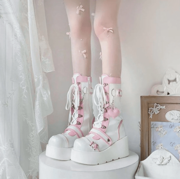 Kawaii Platform Boots - All Things Rainbow