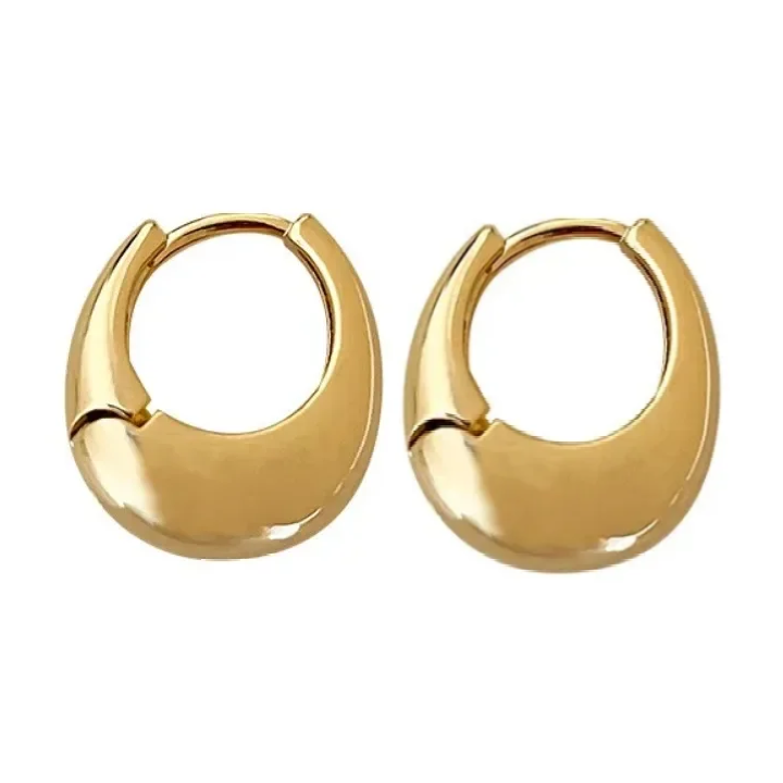 gold Clean Girl Chunky Gold Hoop Earrings – Minimalist Aesthetic Jewelry