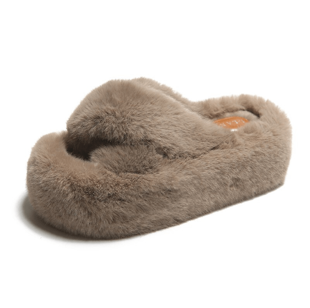 Plushy Platform Slippers - All Things Rainbow