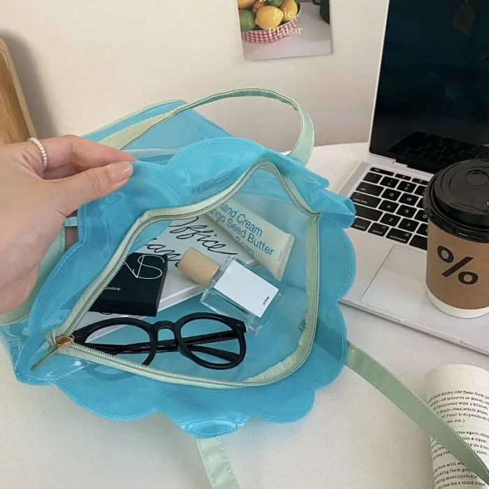 Ocean Aesthetic Starfish Handbag | Transparent Blue Beach Bag