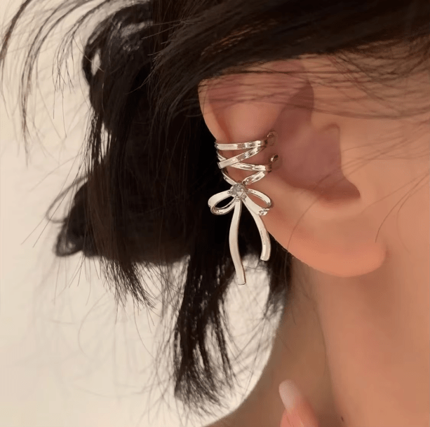 Balletcore Bow Clip On Earrings | Aesthetic Jewelry