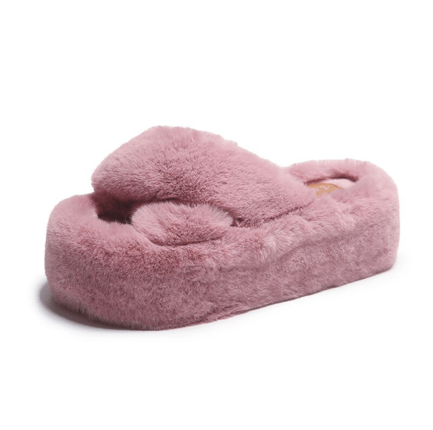 Plushy Platform Slippers - All Things Rainbow