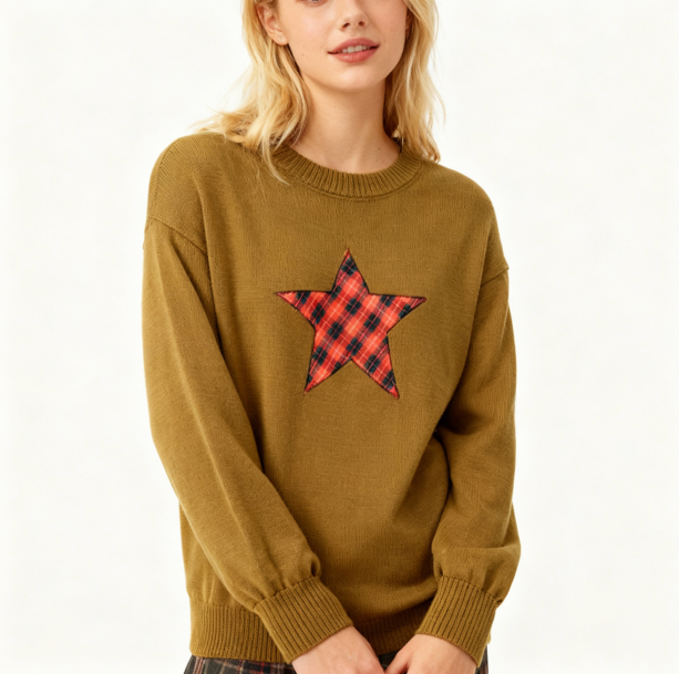 Flannel Star Jumper | Aesthetic Clothes