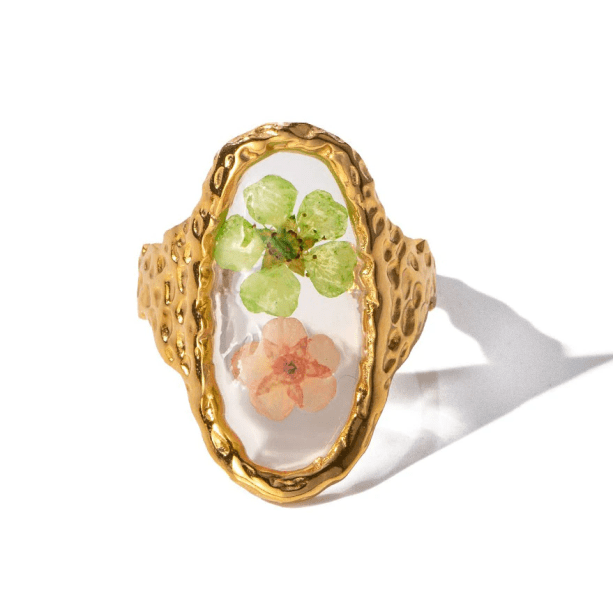 Pressed Flower Ring - All Things Rainbow