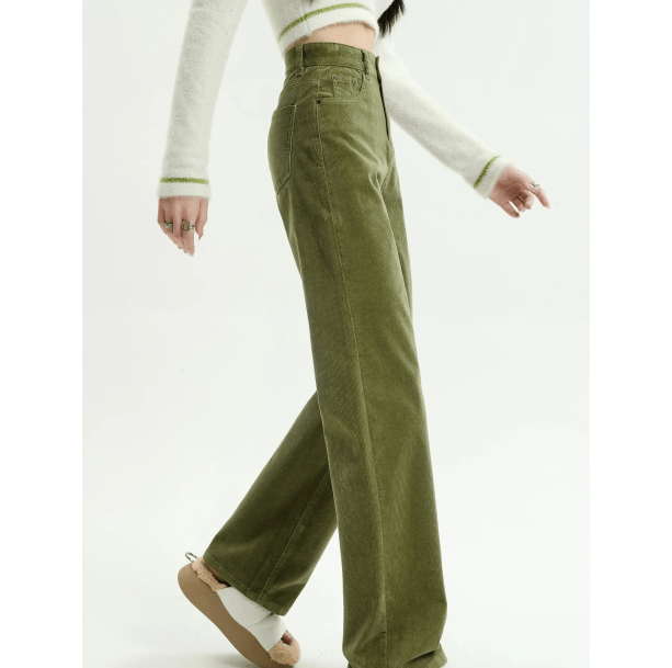 High Waist Corduroy Pants - All Things Rainbow