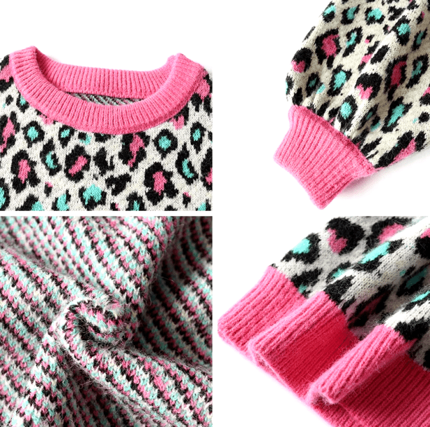 Pink Leopard Sweater | Aesthetic Clothes