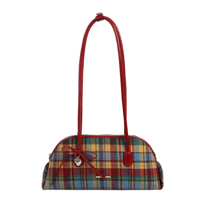 Retro Love Plaid Bag | Aesthetic Bag