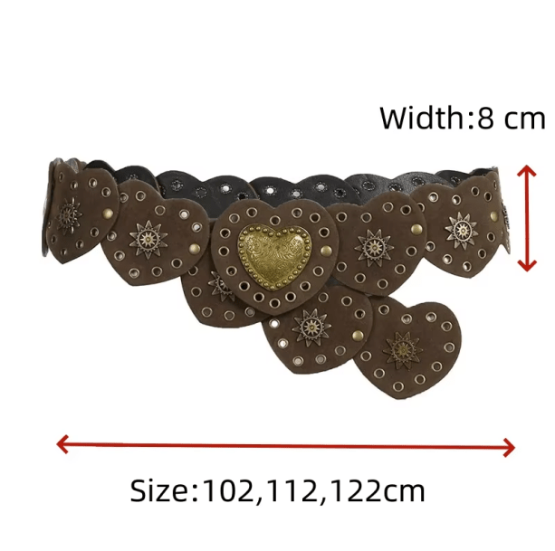 Fairycore Heart Buckle Belt | Aesthetic Belts