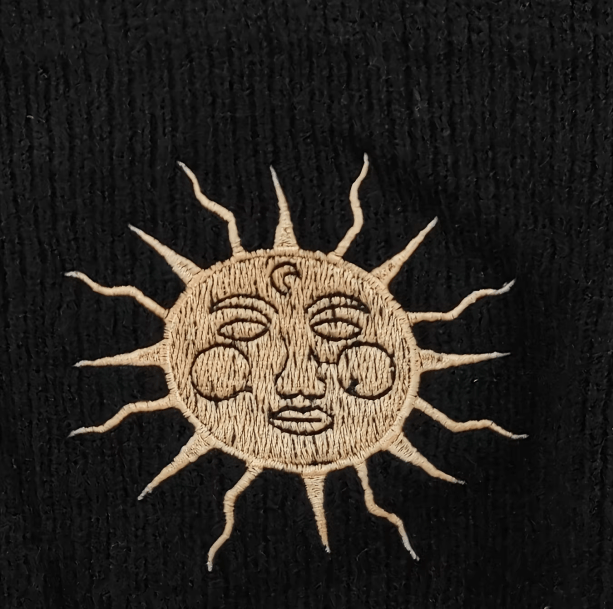 Sun Embroidery Crop Top | Aesthetic Clothing