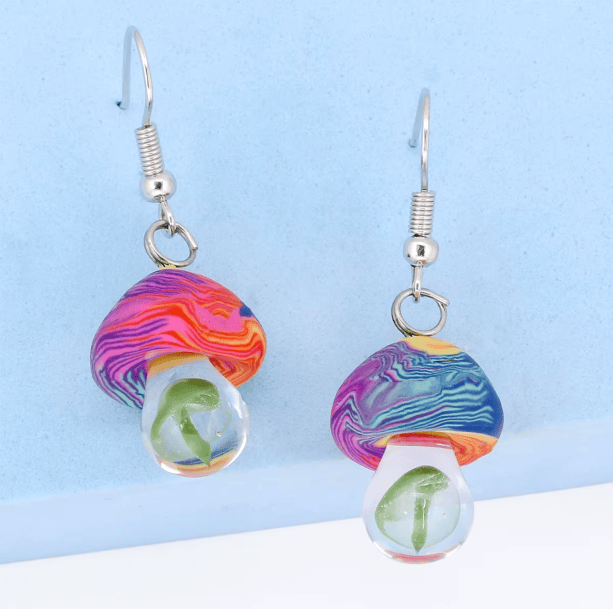 Psychedelic Mushroom Earrings | Aesthetic Earrings