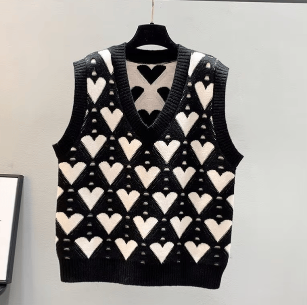 Preppy Heart Sweater | Aesthetic Clothes