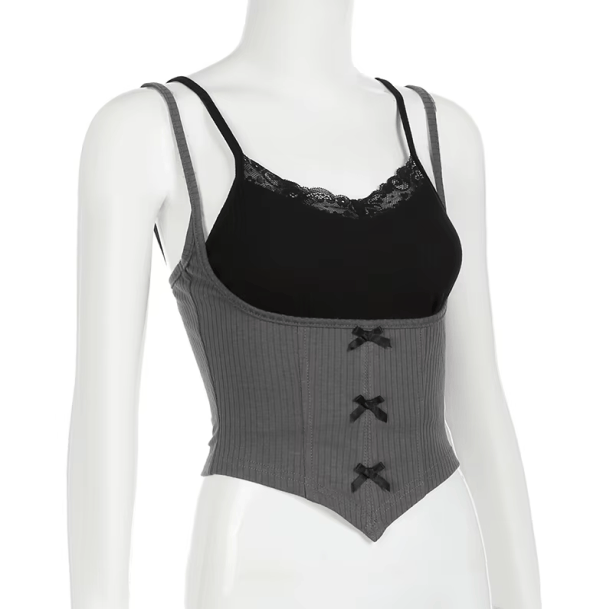 Slim Contrast Crop Top | Aesthetic Clothing