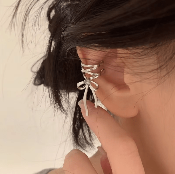 Balletcore Bow Clip On Earrings | Aesthetic Jewelry