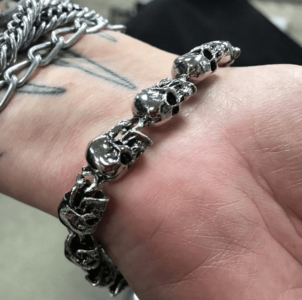 Grunge Skull Beaded Bracelet | Aesthetic Jewelry