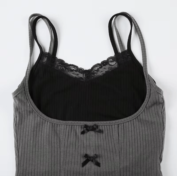 Slim Contrast Crop Top | Aesthetic Clothing