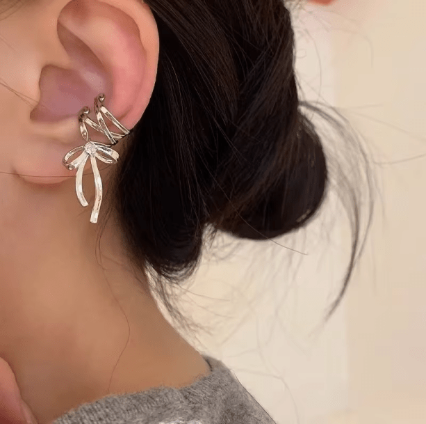 Balletcore Bow Clip On Earrings | Aesthetic Jewelry