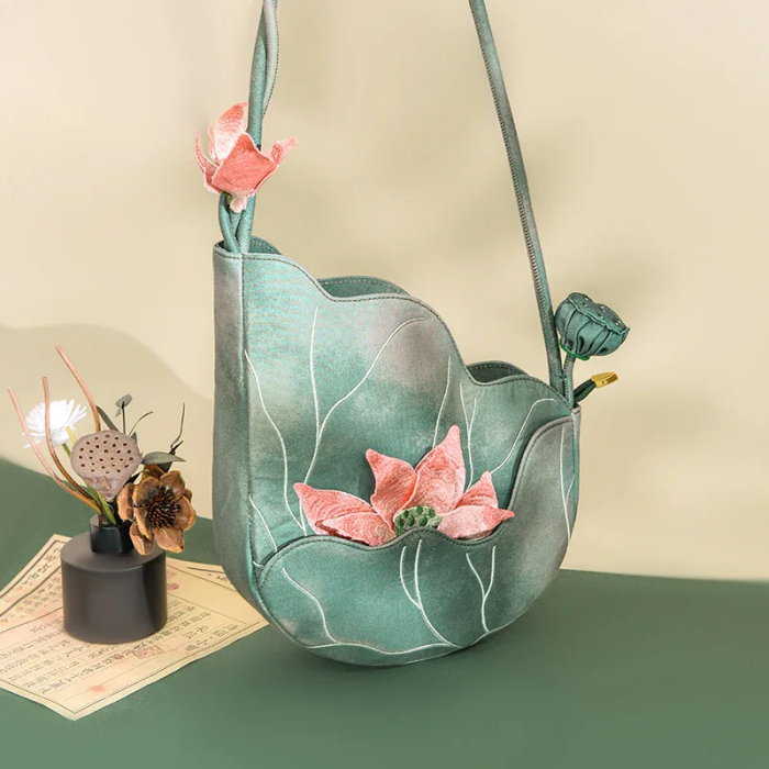 Green Fairycore Crossbody Bag – Green Lotus Aesthetic Bag