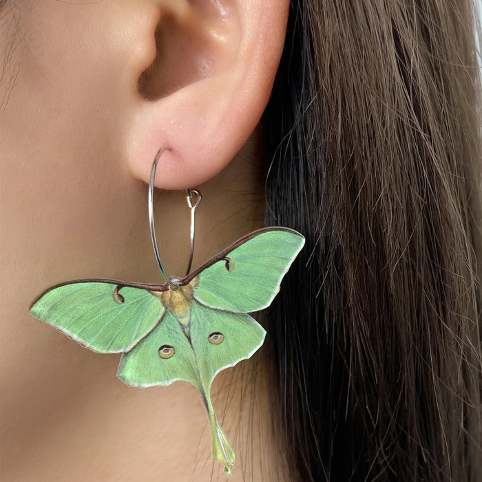 green Fairycore Butterfly Earrings – Fairycore Outfit Accessory