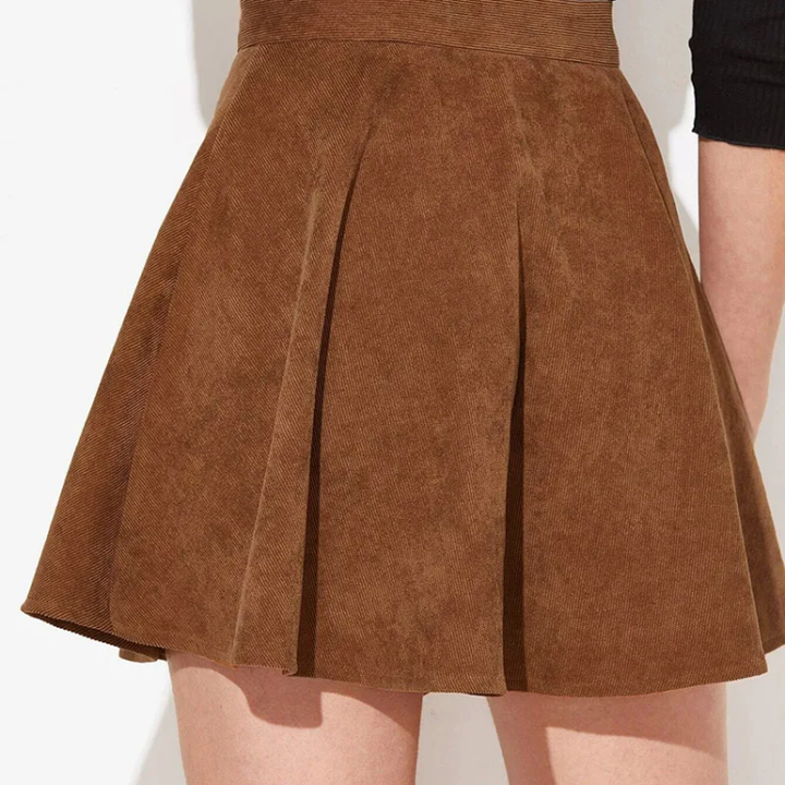 brown Dark Academia Corduroy Skirt - Vintage Aesthetic Mini