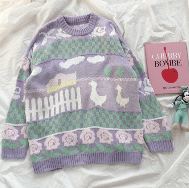 Kawaii Farm Sweater - All Things Rainbow