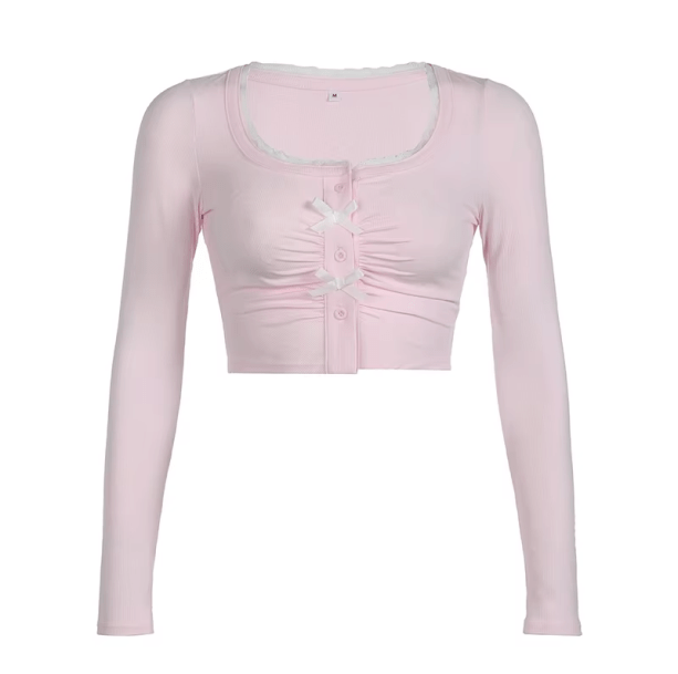 Long Sleeve Bow Top | Aesthetic Clothing