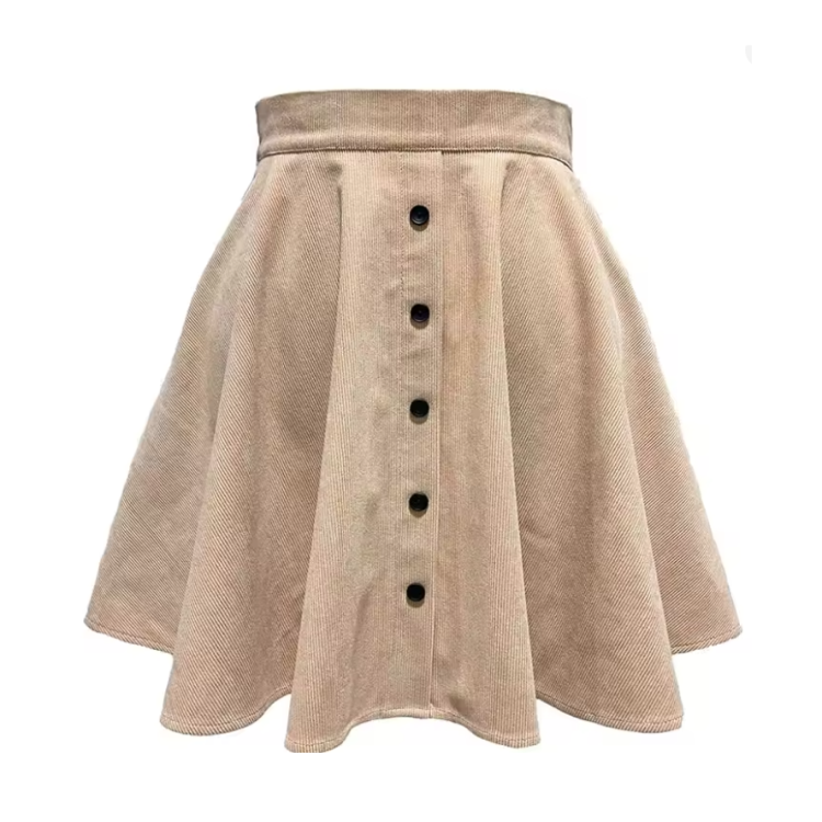 Khaki Dark Academia Corduroy Skirt - Vintage Aesthetic Mini
