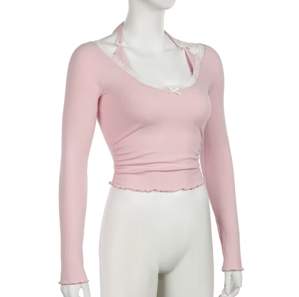 Pastel Pink Coquette Top