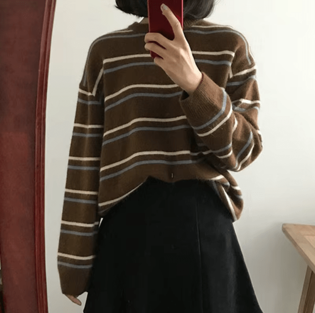 Nerdy Striped Sweater | Aesthetic Clothes